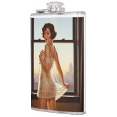 レトロオールドスクールピンアップガール フラスク (左)