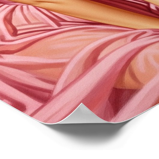 レトロオールドハリウッドグラモールブロンドウーマンピンアップアル ポスター (角)