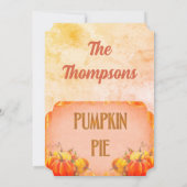 レトロオールドパンプキンパイ感謝祭素朴ディナー 招待状 (裏面)