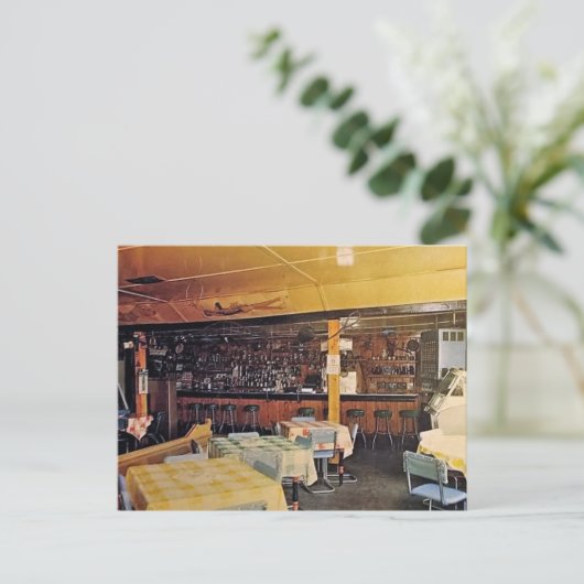 レトロオールドファッションドショットとビールタバーンヴィンテージ ポストカード (スタンド正面)