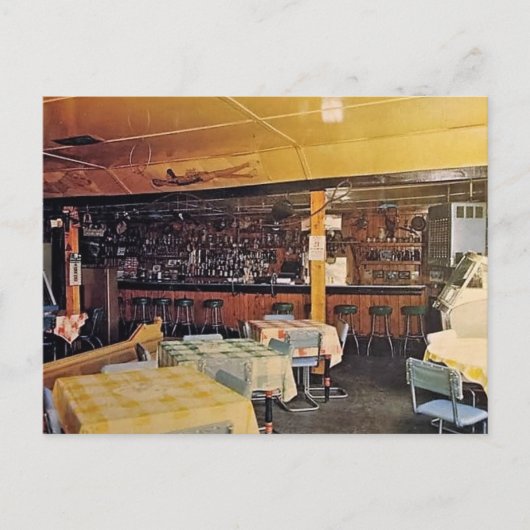 レトロオールドファッションドショットとビールタバーンヴィンテージ ポストカード (正面)