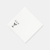 レトロオールドマネーマルティーニハンドドローカスタムドイニシャル スタンダードカクテルナプキン (角)