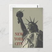 レトロオールドルックスクルオブリバティニューヨーク ポストカード (正面/裏面)