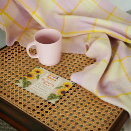 レトロオールド紙ひまわり感謝祭 招待状