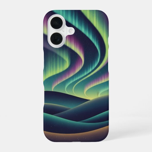 レトロオーロラの丘 iPhone 16ケース (裏面)