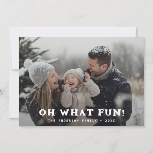 レトロオ何おもしろい家族クリスマスフォトネイビー シーズンカード (正面)