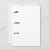 レトロカおもしろいセットテープを鉛筆で巻き戻す 招待状 (裏面)