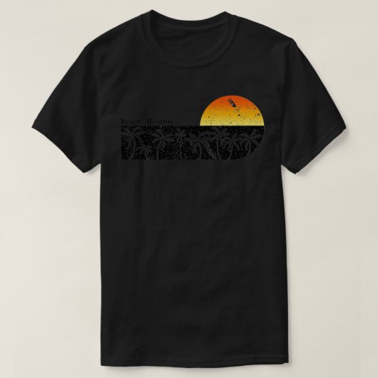 レトロカウアイハワイビーチサンセット Tシャツ (デザイン正面)