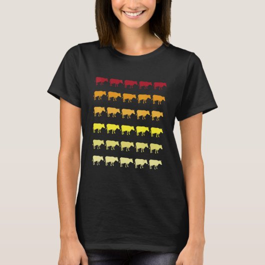 レトロカウアニマル柄 Tシャツ (正面)