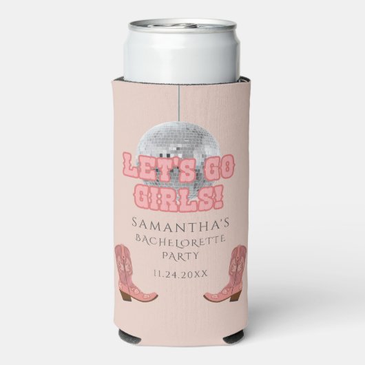 レトロカウガールブーツディスコバチェロレッテパーティー スリム缶クーラー (Seltzer裏面)