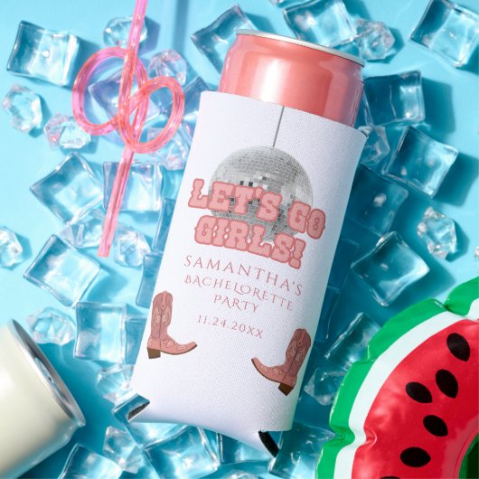 レトロカウガールブーツ独身パーティー スリム缶クーラー (インサイチュ 夏)