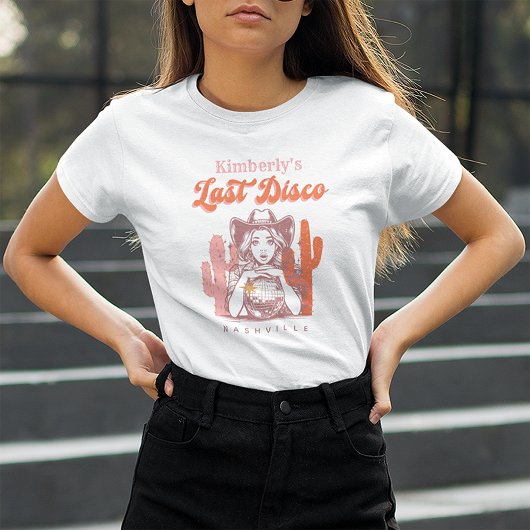 レトロカウガールラストディスコ独身最後の週末 Tシャツ