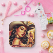 レトロカウガール ペーパープレート (パーティー)