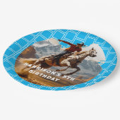 レトロカウボーイアンドホースウェスタン ペーパープレート (アングル)