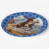 レトロカウボーイアンドホースウェスタン ペーパープレート (アングル)