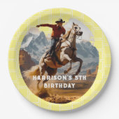 レトロカウボーイアンドホースウェスタン ペーパープレート (正面)