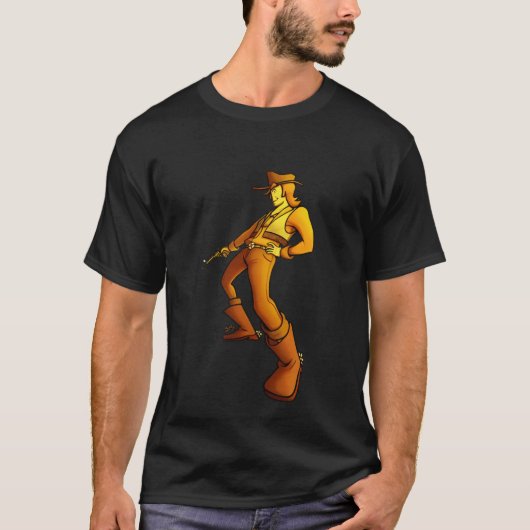 レトロカウボーイガンスリンガー Tシャツ (正面)