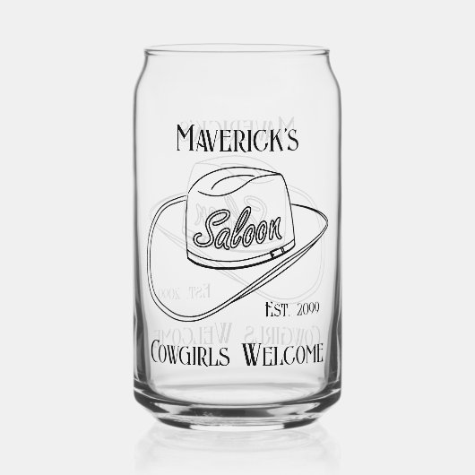 レトロカウボーイサルーンカンビール飲み物用品 ガラス缶 (正面)