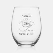 レトロカウボーイサルーン飲み物用品カクテル ステムなしワイングラス (裏面)