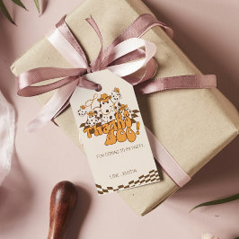 レトロカウボーイハロウィンチェックパターンサンクスブー ギフトタグ