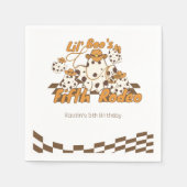 レトロカウボーイハロウィン市松模様にパターン誕生日 スタンダードカクテルナプキン (正面)