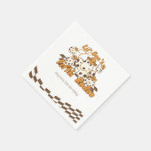 レトロカウボーイハロウィン市松模様にパターン誕生日 スタンダードカクテルナプキン (角)