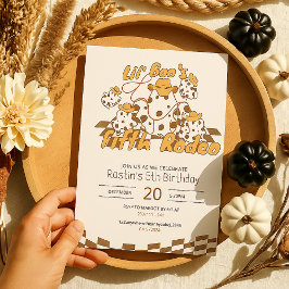 レトロカウボーイハロウィン市松模様にパターン誕生日 招待状