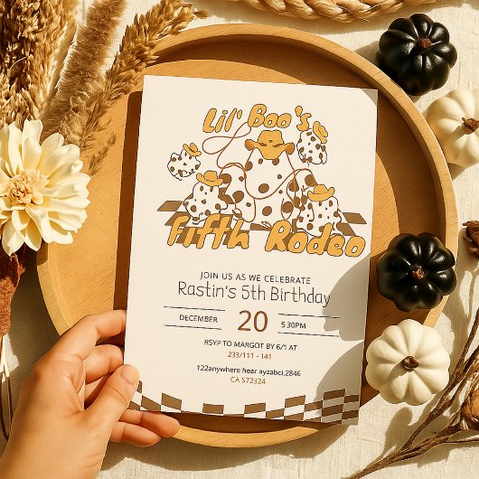 レトロカウボーイハロウィン市松模様にパターン誕生日 招待状