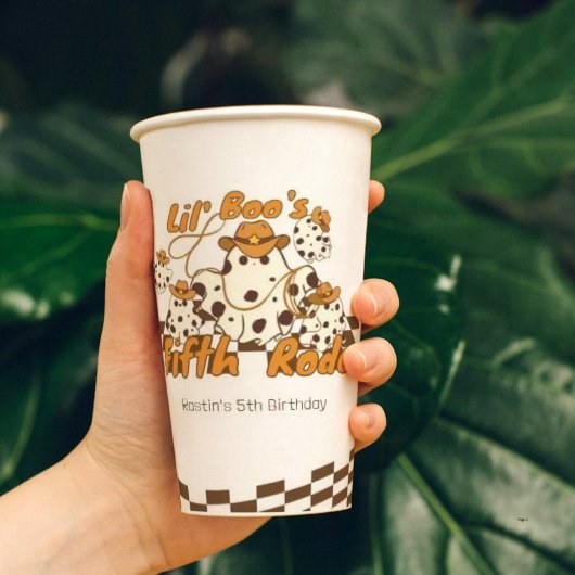 レトロカウボーイハロウィン市松模様にパターン誕生日 紙コップ