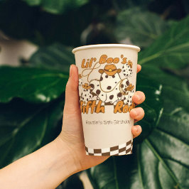 レトロカウボーイハロウィン市松模様にパターン誕生日 紙コップ