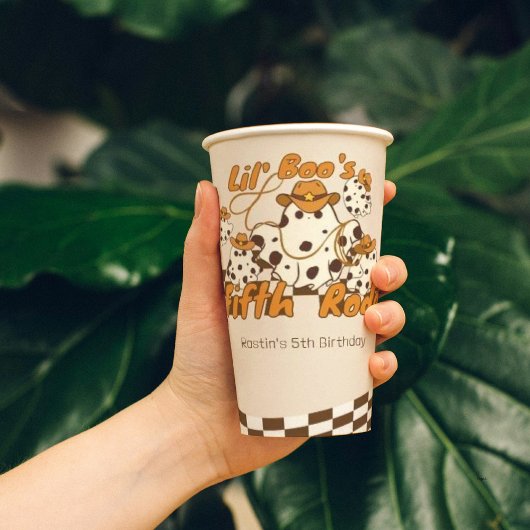 レトロカウボーイハロウィン市松模様にパターン誕生日 紙コップ