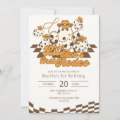 レトロカウボーイハロウィーンファーストロデオ誕生日 招待状 (正面)