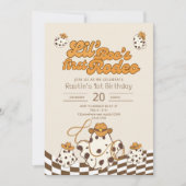 レトロカウボーイハロウィーンファーストロデオ誕生日 招待状 (正面)