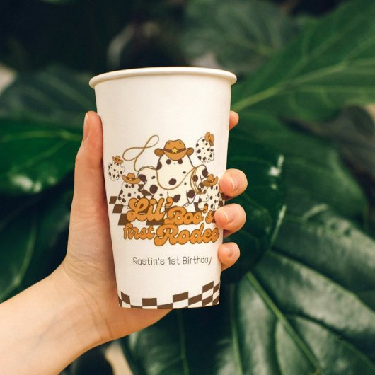 レトロカウボーイハロウィーンファーストロデオ誕生日 紙コップ