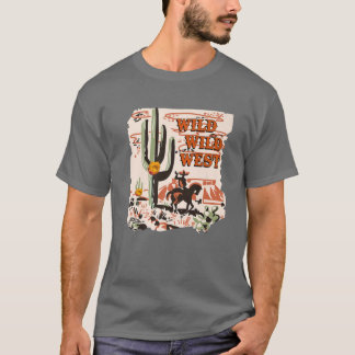 レトロカウボーイワイルドワイルドウェストデザートカボスウェスタン Tシャツ