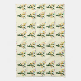 レトロカエルの花を付けた自転車 キッチンタオル