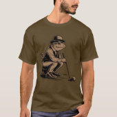 レトロカエル 楽しい レトロカエル ゴルフ好き Tシャツ (正面)