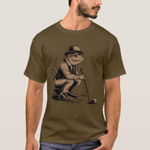 レトロカエル 楽しい レトロカエル ゴルフ好き Tシャツ
