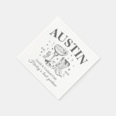 レトロカクテルカウボーイバチェロレッテ スタンダードカクテルナプキン (角)