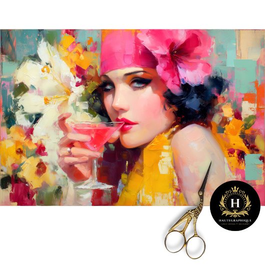 レトロカクテルグラムウーマンデクページ 薄葉紙