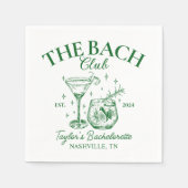 レトロカクテルグリーンバチェロレッテ スタンダードカクテルナプキン (正面)