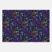 レトロカクテルコラージュ ラッピングペーパーシート (正面)