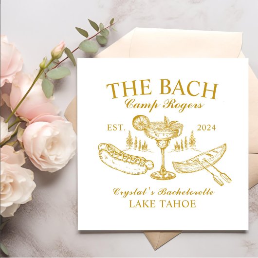 レトロカクテルザバッハイエローバチェロレッテ スタンダードカクテルナプキン