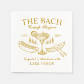 レトロカクテルザバッハイエローバチェロレッテ スタンダードカクテルナプキン (正面)