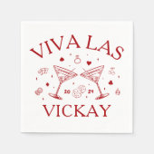 レトロカクテルバチェロレッテレッド紙 スタンダードカクテルナプキン (正面)