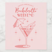 レトロカクテルバチェロレッテ週末の日程 ワインラベル (シングルラベル)