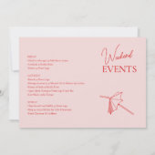 レトロカクテルバチェロレッテ週末の日程 招待状 (裏面)