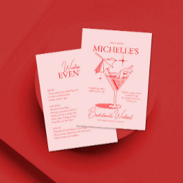 レトロカクテルバチェロレッテ週末の日程 招待状