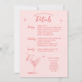 レトロカクテルバチェロレッテ週末の日程 招待状 (裏面)