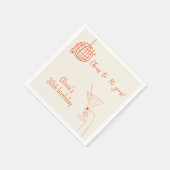 レトロカクテルバースデーパーティーファンシー スタンダードカクテルナプキン (角)